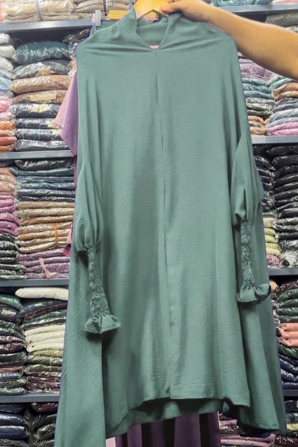 Ahana Full 3 Piece Jilbab - SEA GREEN