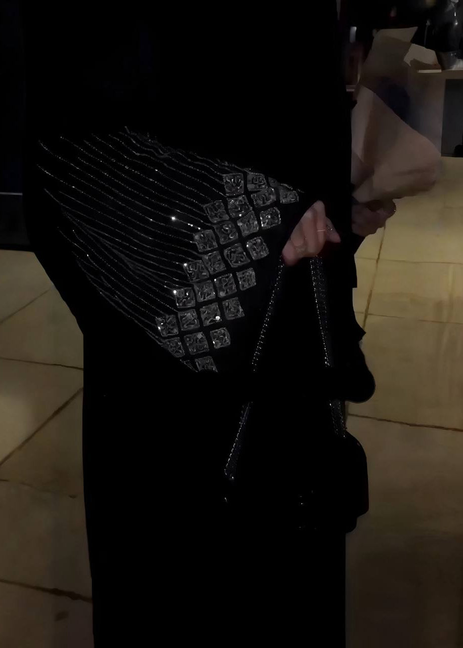 ARSHI FRONT OPEN ABAYA | BLACK