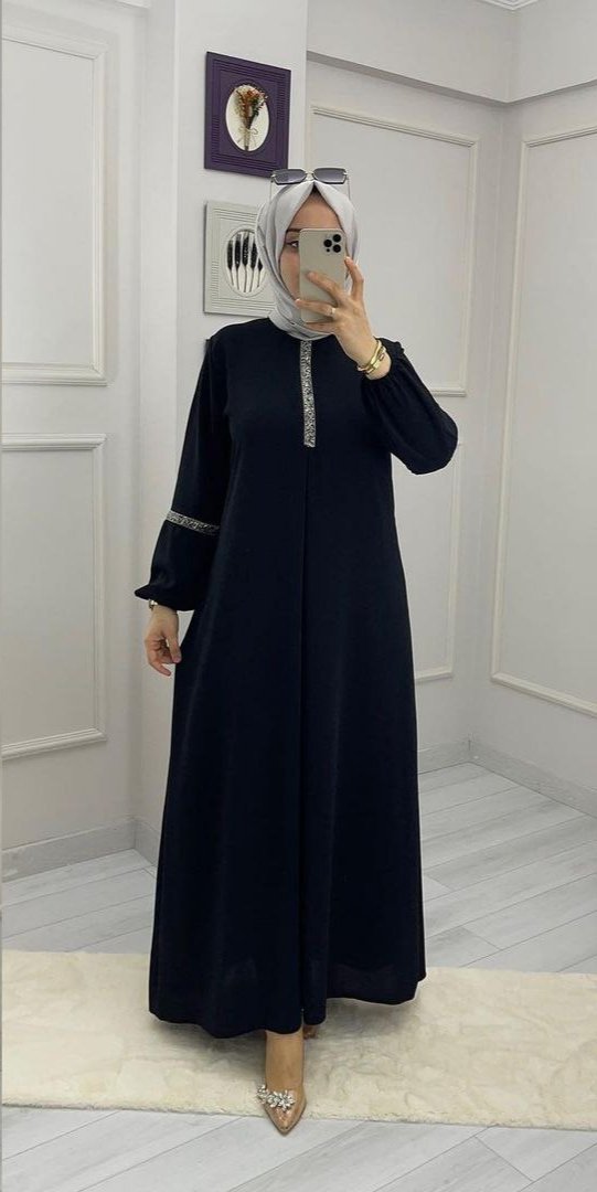 6001 - Aash Basic Abaya | BLACK