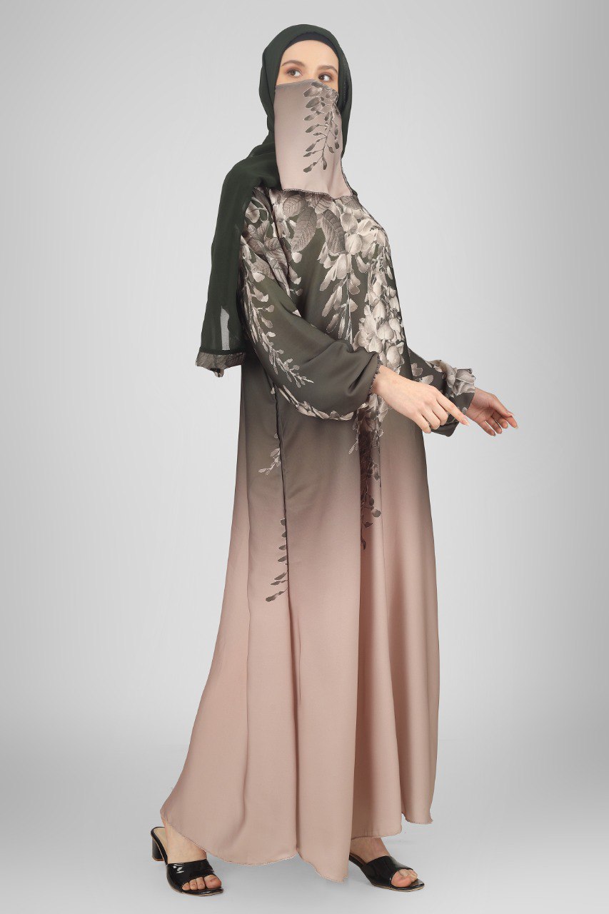 ALIZA PRINTED ABAYA | OLIVE