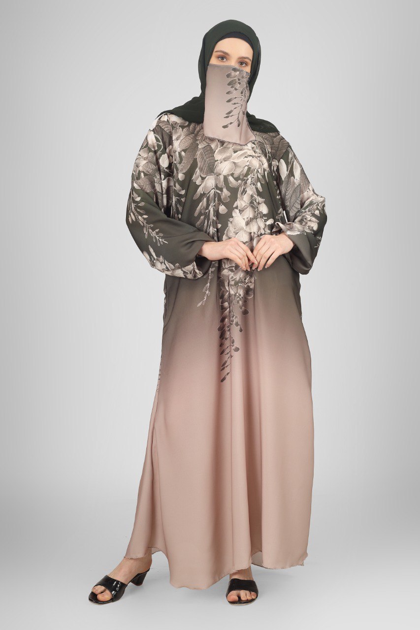 ALIZA PRINTED ABAYA | OLIVE