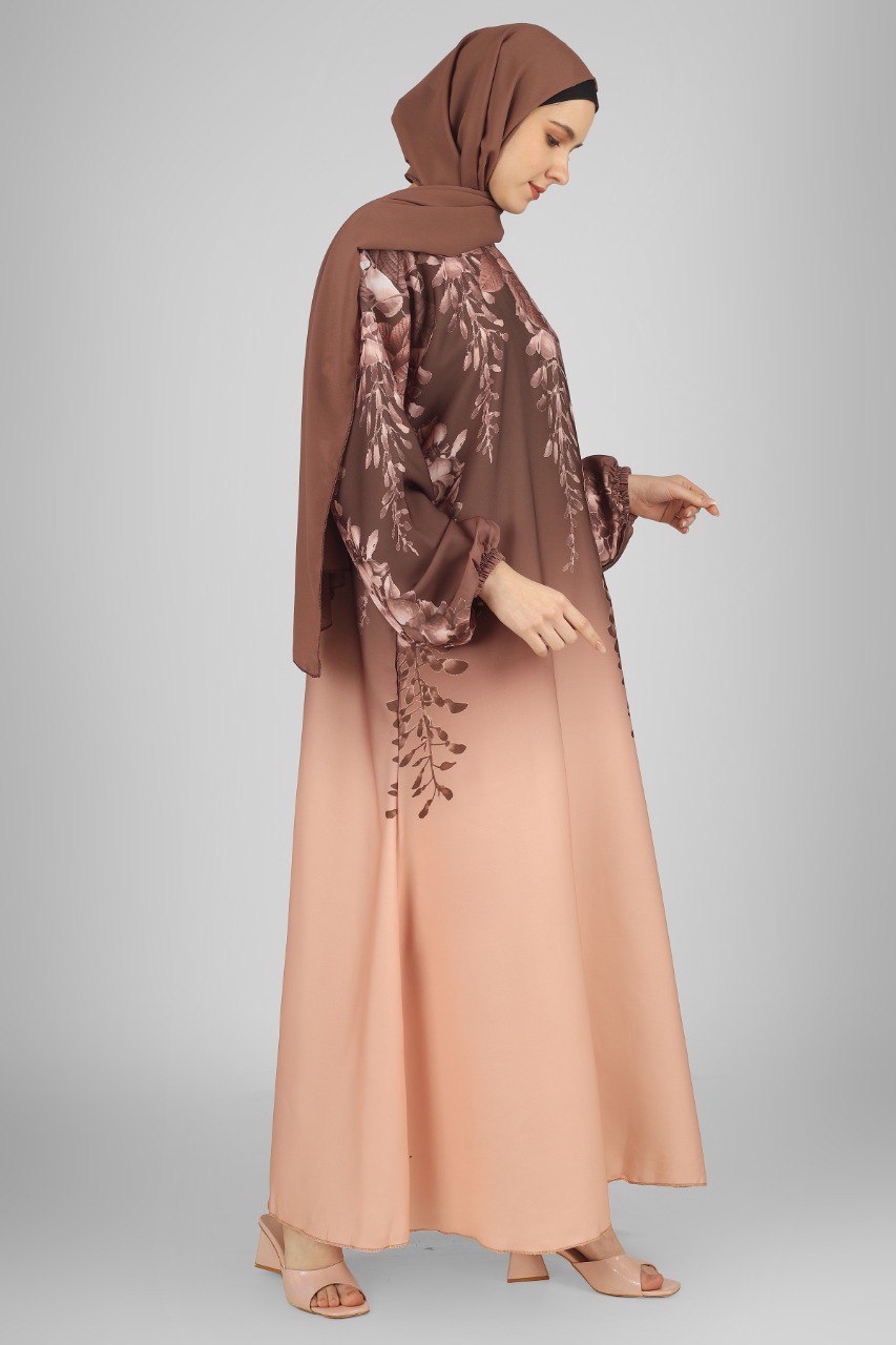 ALIZA PRINTED ABAYA | ROSE GOLD