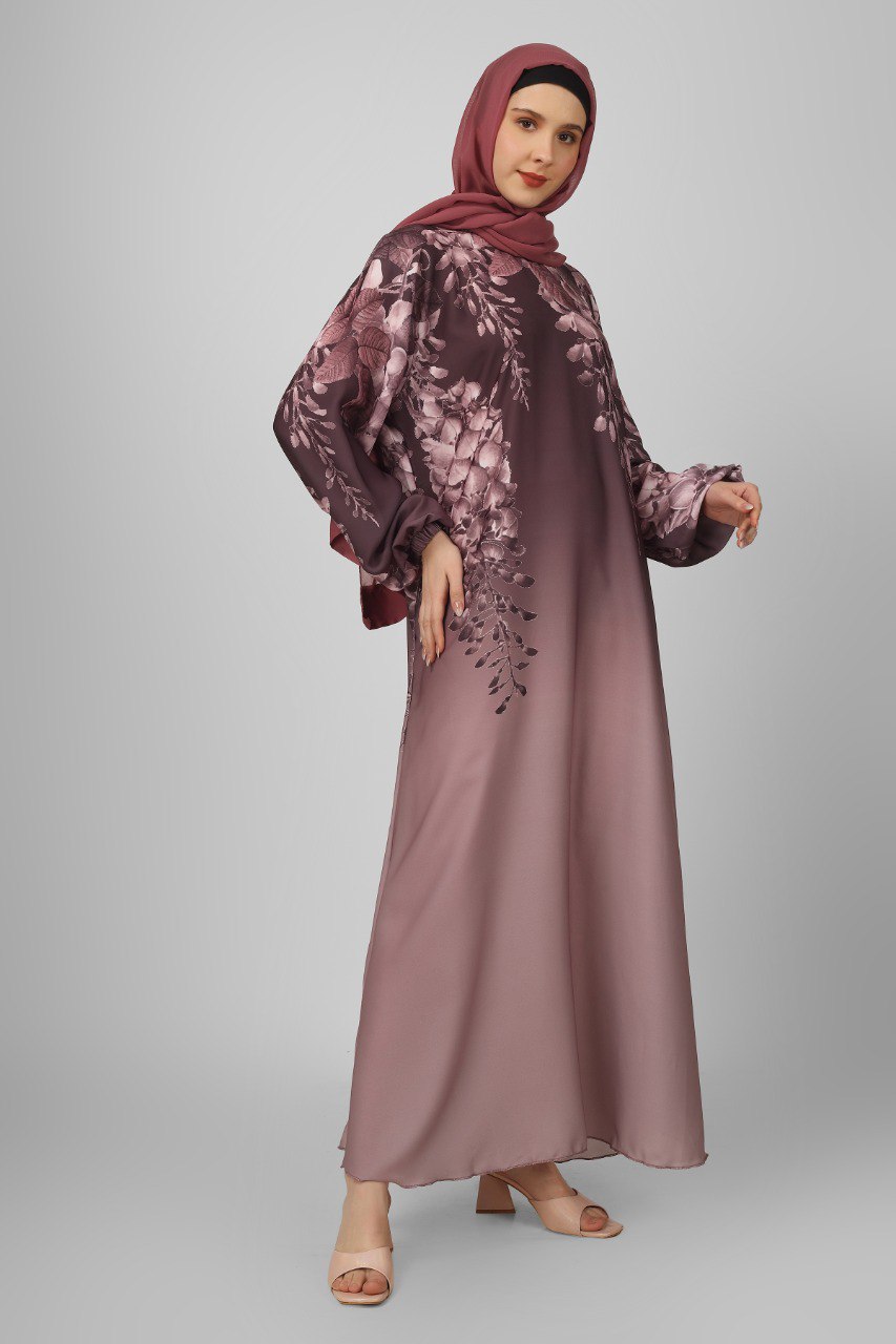 ALIZA PRINTED ABAYA | LAVENDER