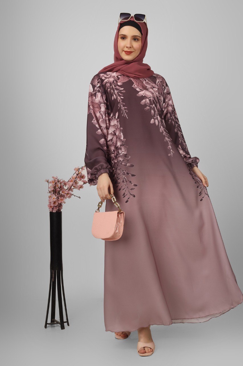 ALIZA PRINTED ABAYA | LAVENDER