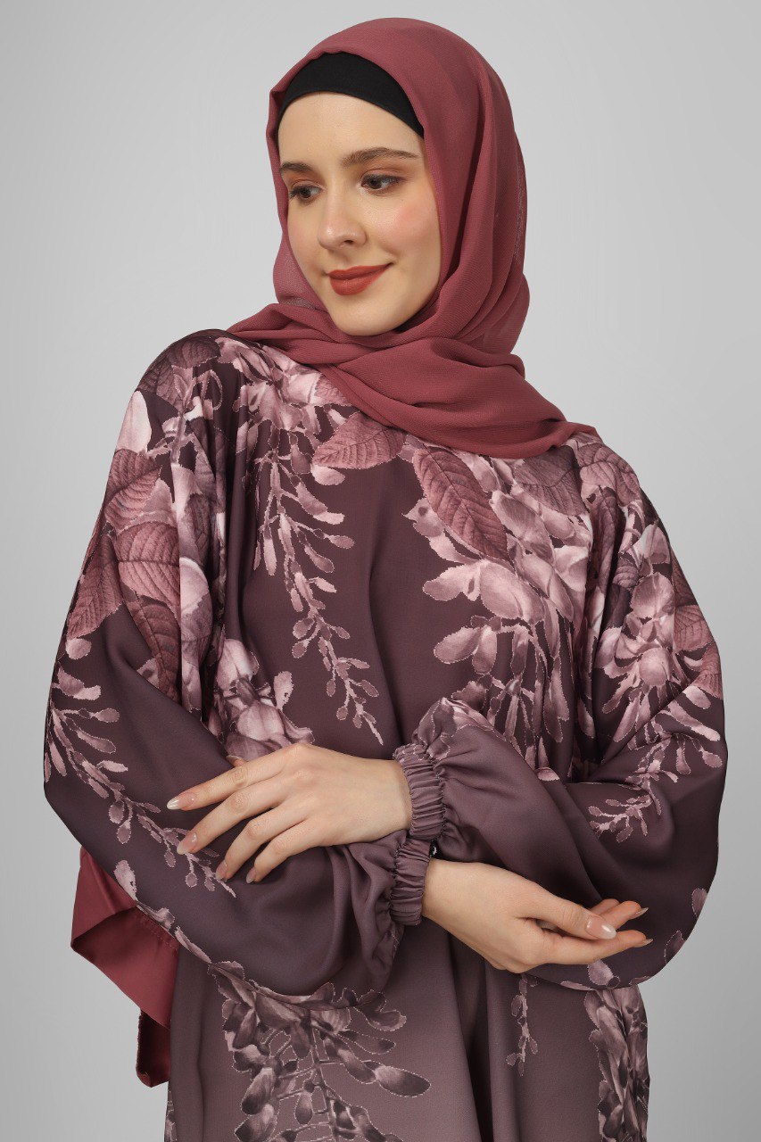 ALIZA PRINTED ABAYA | LAVENDER