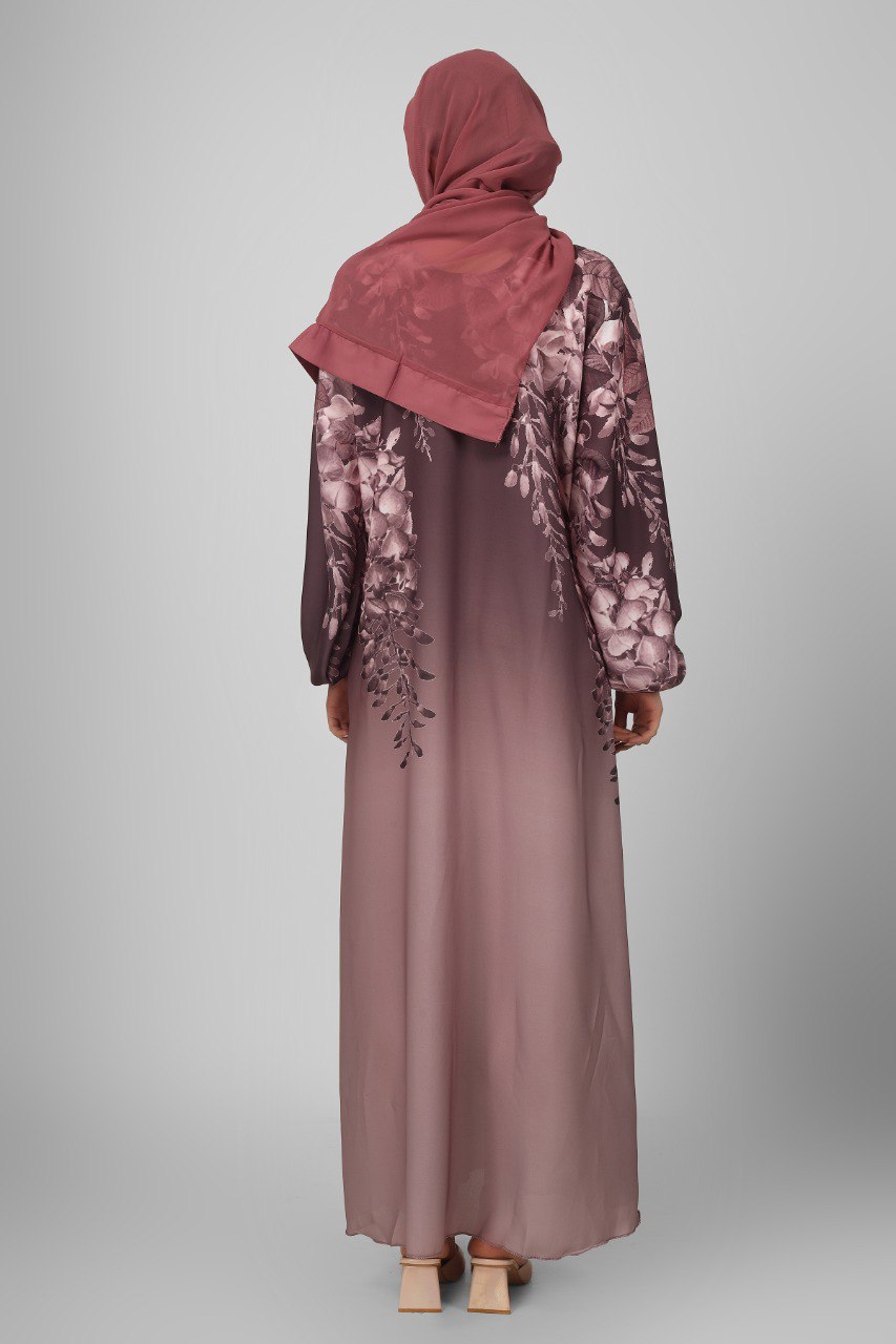 ALIZA PRINTED ABAYA | LAVENDER