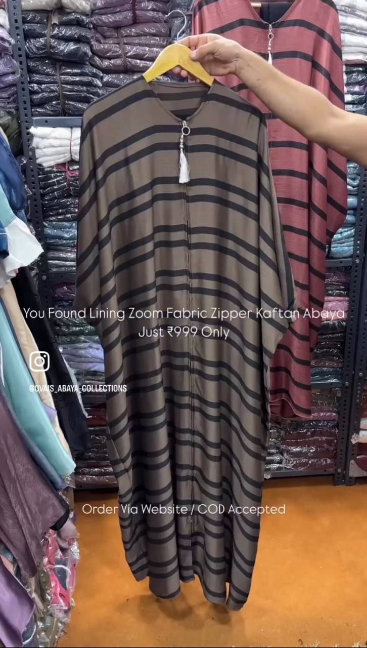 Liba Imported Lining Zipper Kaftan Abaya ( New Added )