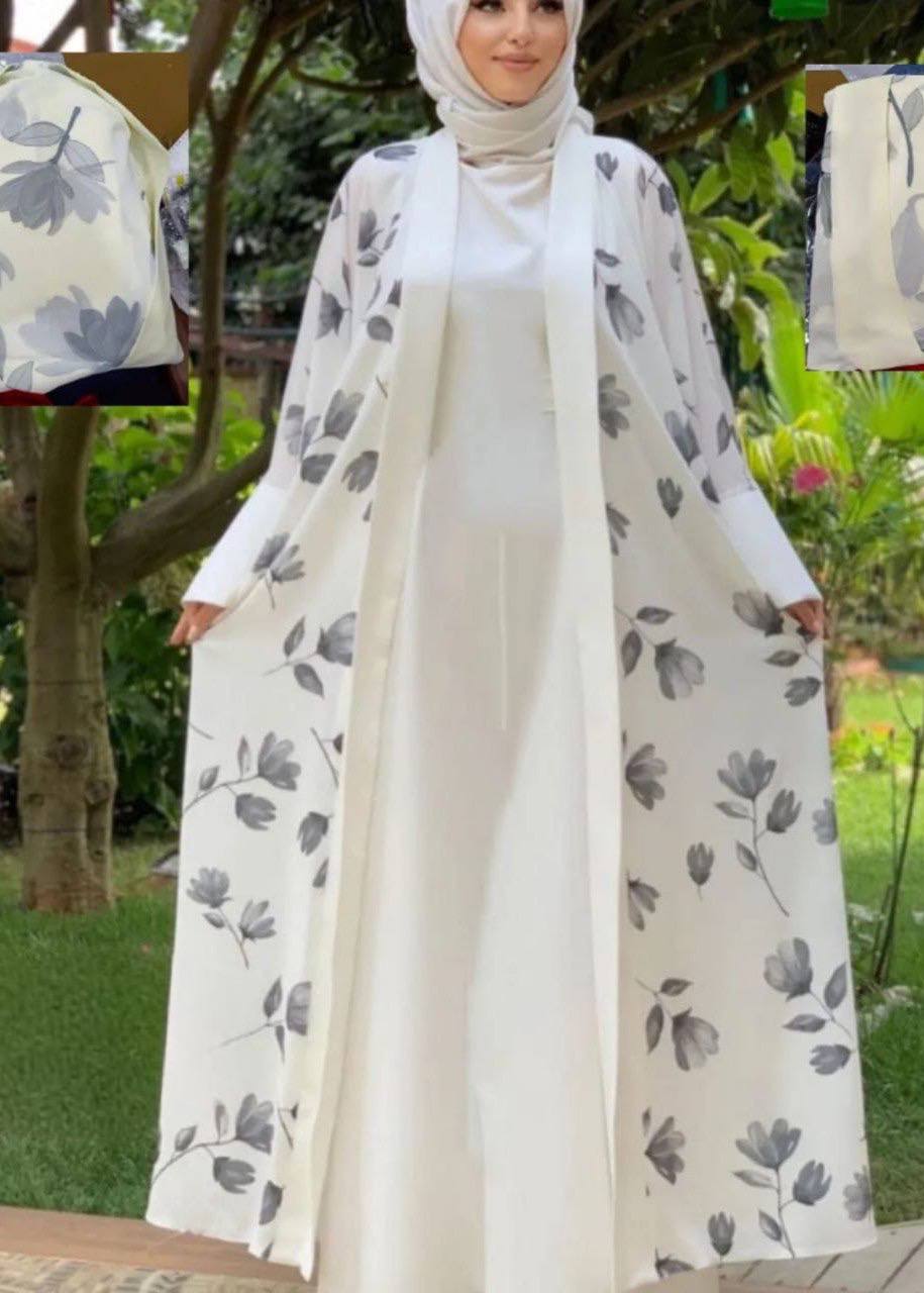 MARHABA DOUBLE SHRUG ABAYA | OFF CREAM