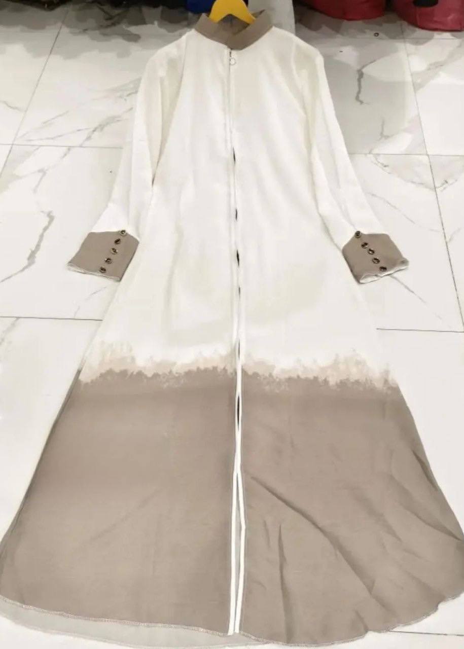 JUNIBA ZIPPER ABAYA | LOW NUDE