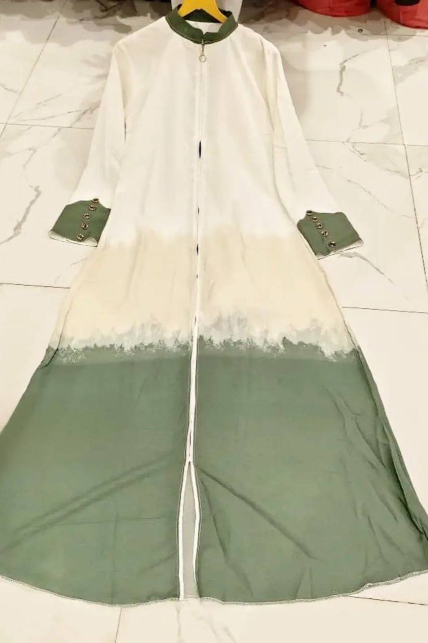 JUNIBA ZIPPER ABAYA | LOW GREEN