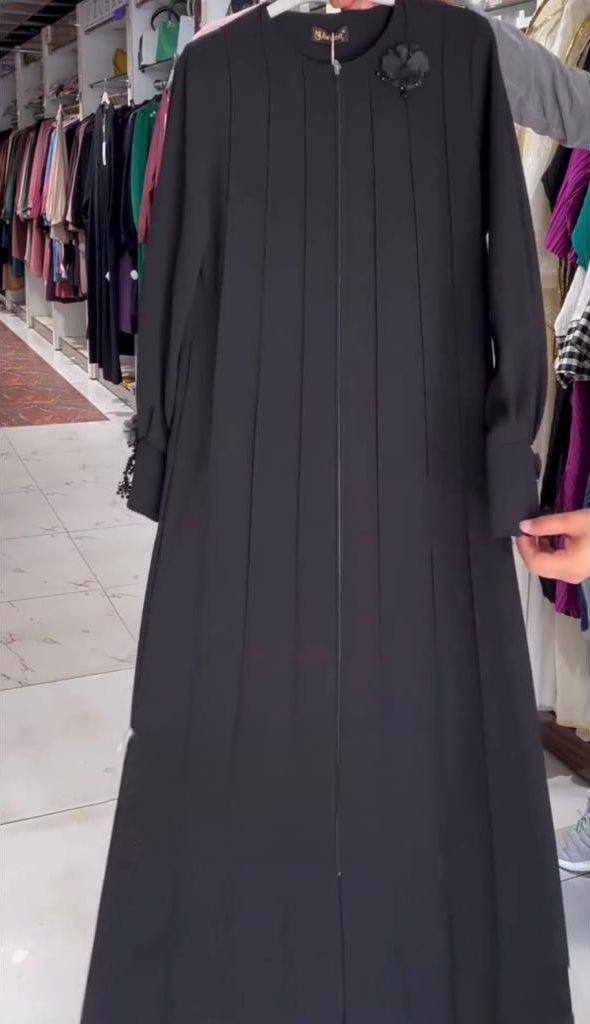 ZOHA PINTEX ZIPPER ABAYA | BLACK