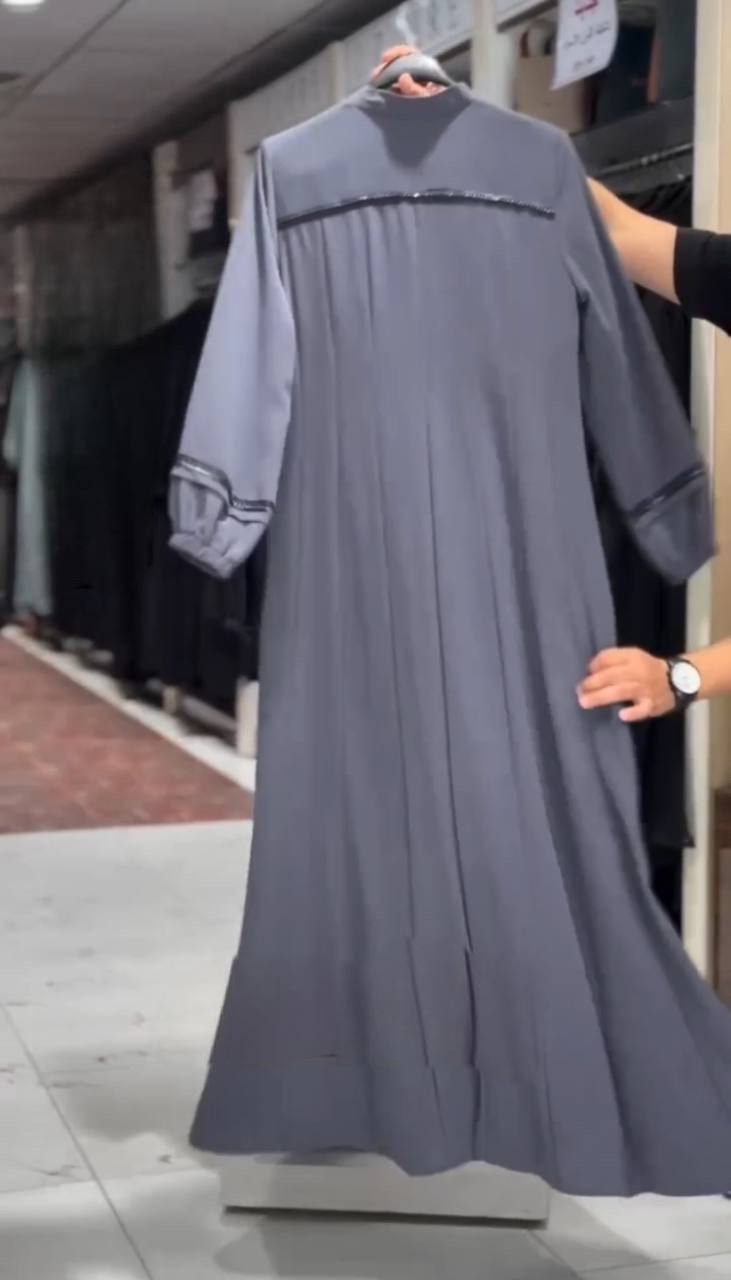 HIZA ZIPPER ABAYA | LITE GRAY