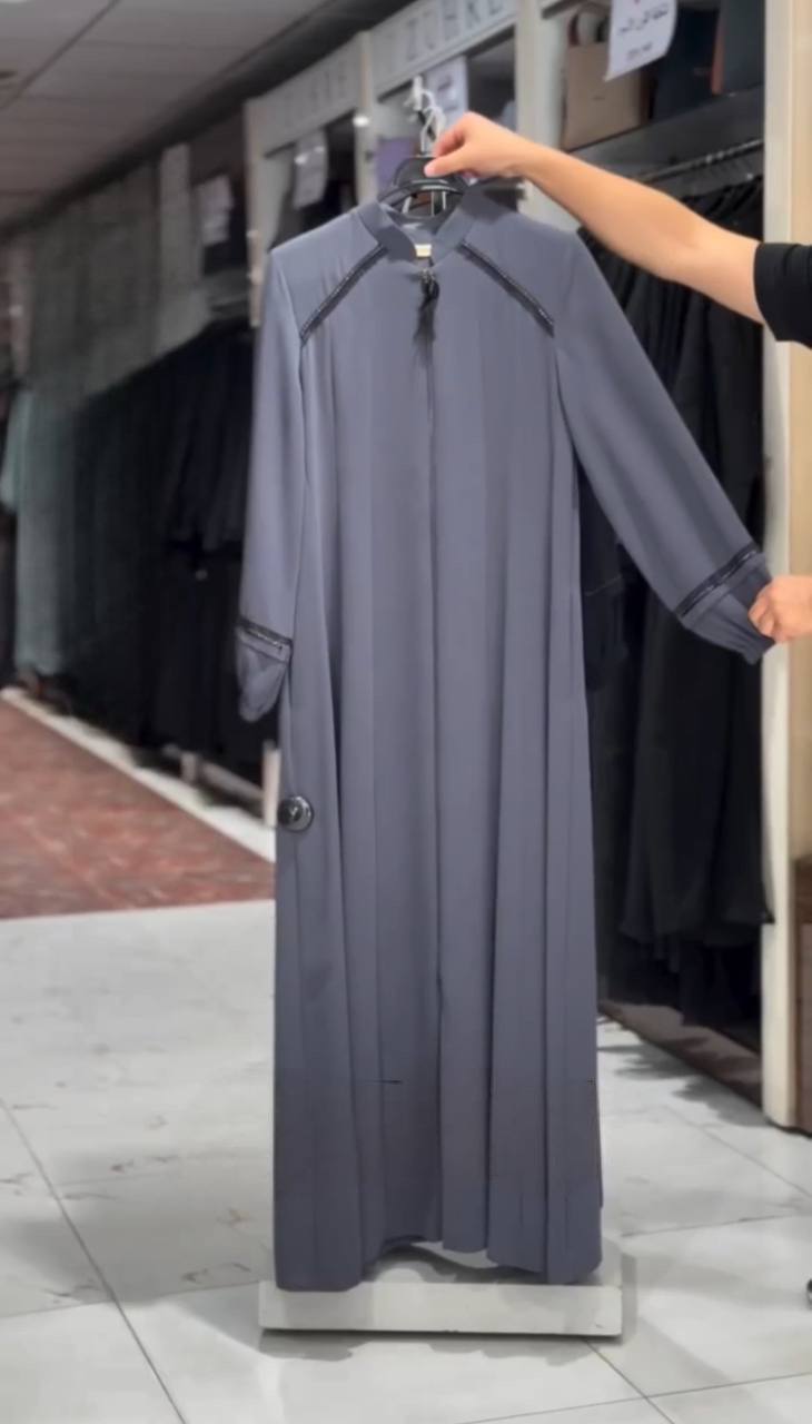 HIZA ZIPPER ABAYA | LITE GRAY