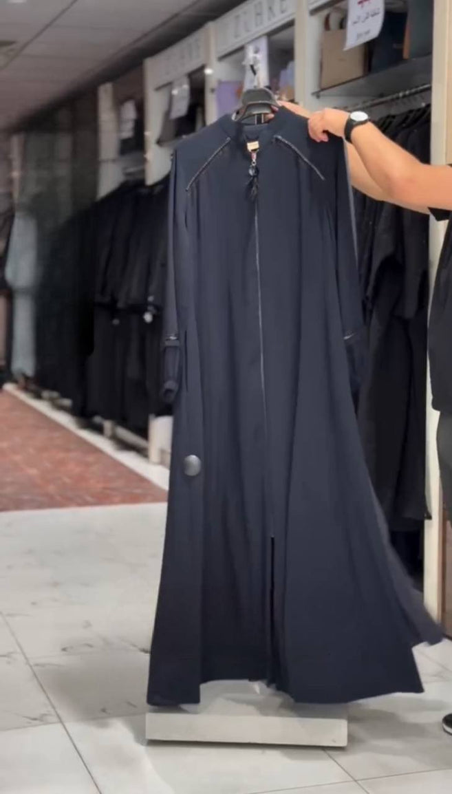 HIZA ZIPPER ABAYA | DARK GRAY