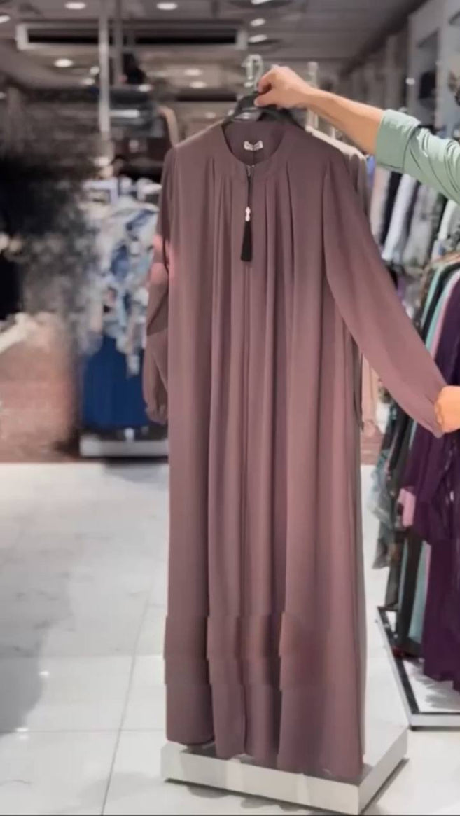 SUHANA BASIC ZIPPER ABAYA | DUSTY PINK