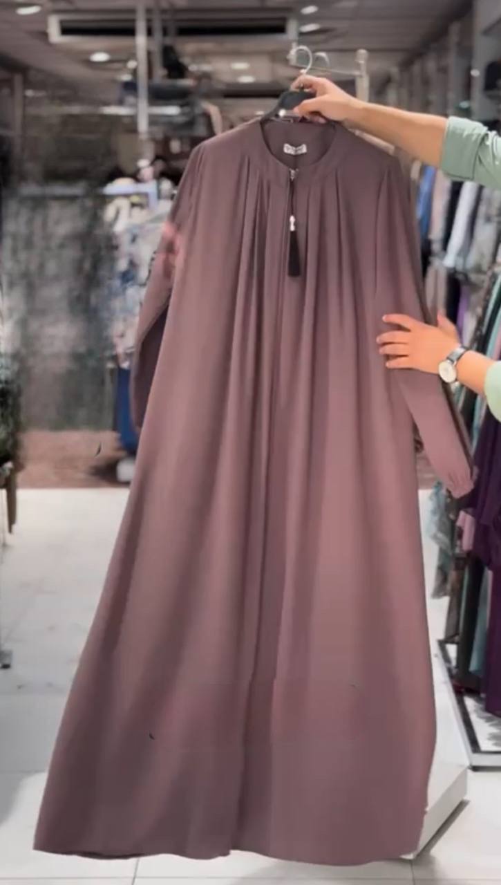 SUHANA BASIC ZIPPER ABAYA | DUSTY PINK