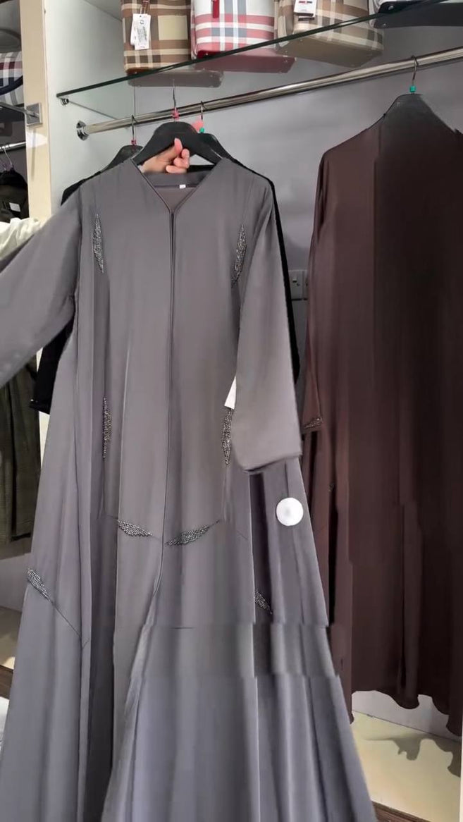HUMAH HANDWORK ABAYA | GRAY
