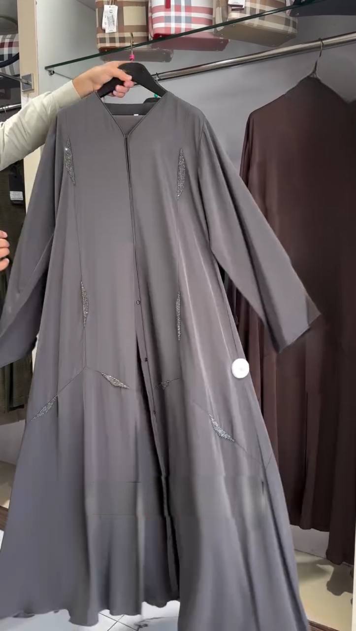 HUMAH HANDWORK ABAYA | GRAY