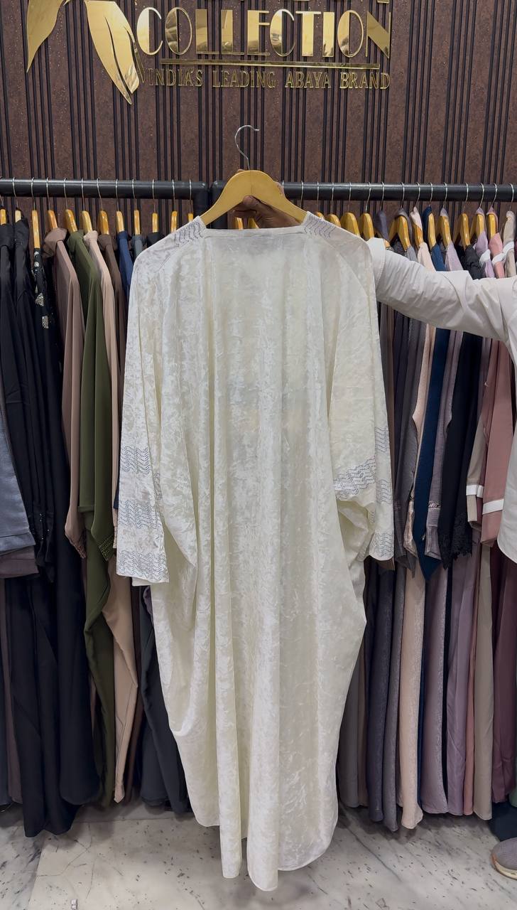 ANAYA VELVET KAFTAN ABAYA | WHITE