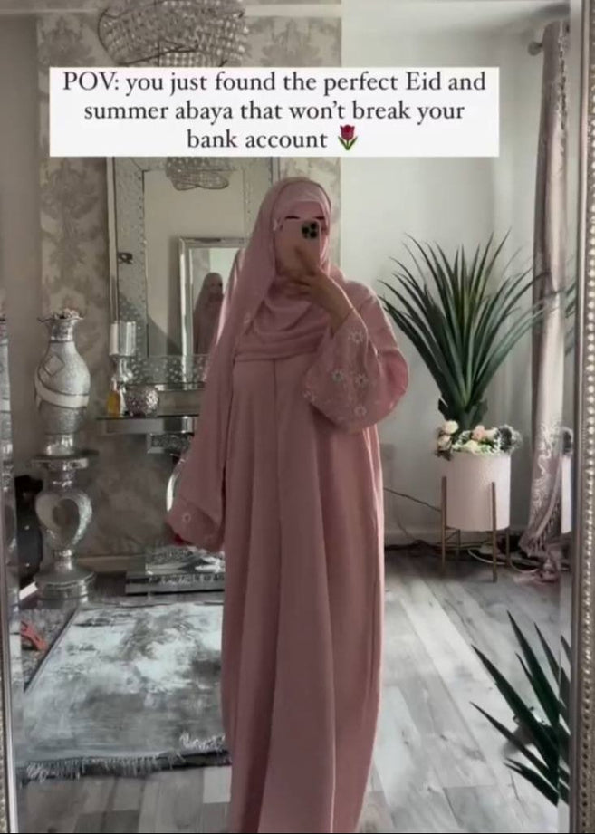 HAYAAT FRONT OPEN ABAYA | PINK