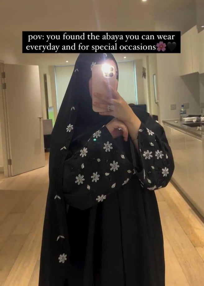 HAYAAT FRONT OPEN ABAYA | BLACK