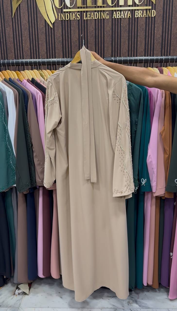 Rafiya Premium Korean Abaya - NUDE