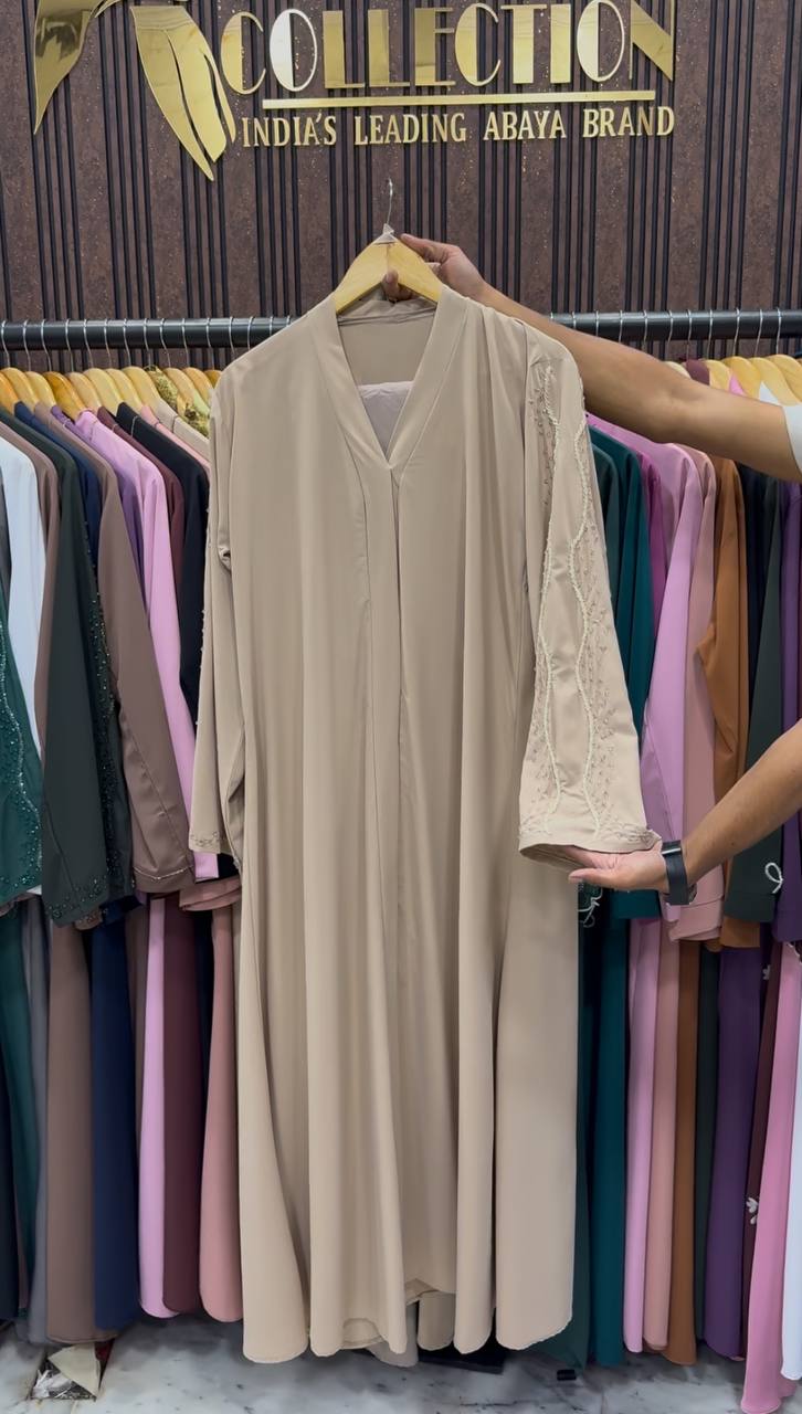 Rafiya Premium Korean Abaya - NUDE