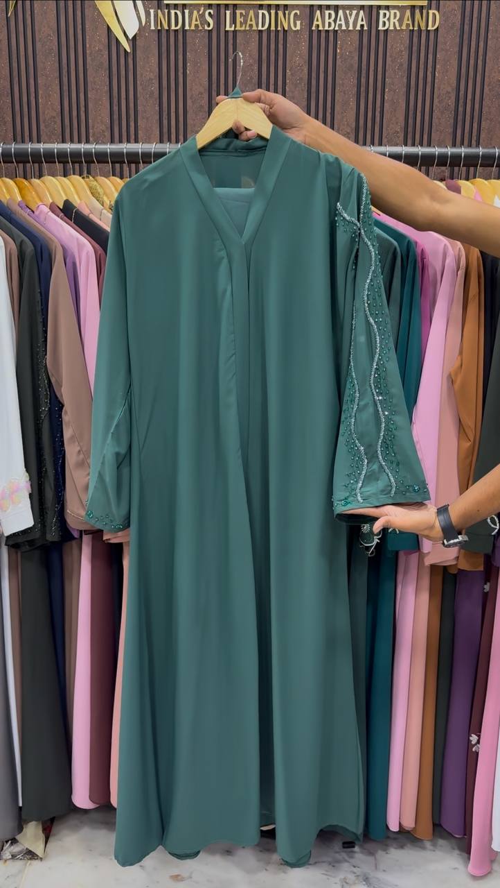 Rafiya Premium Korean Abaya - SKY GREEN