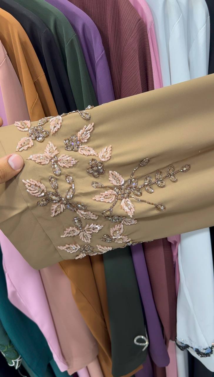 Rimsha Elegant Modest Wear Abaya - NUDE