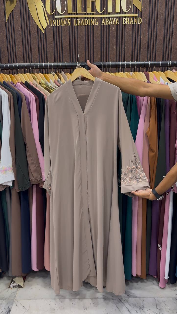 Rimsha Elegant Modest Wear Abaya - BEIGE