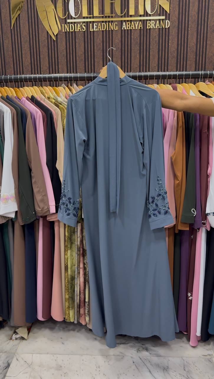 Rimsha Elegant Modest Wear Abaya - GRAY