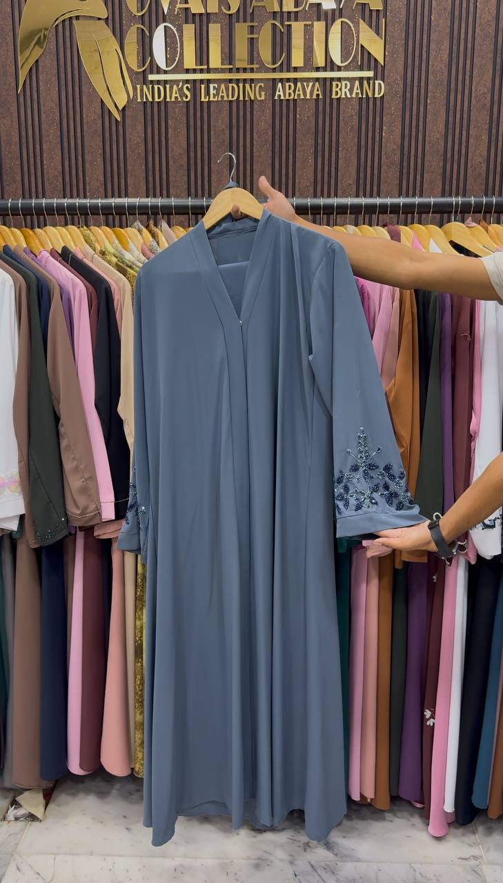 Rimsha Elegant Modest Wear Abaya - GRAY