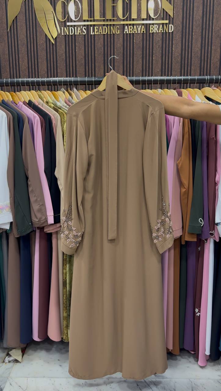 Rimsha Elegant Modest Wear Abaya - NUDE