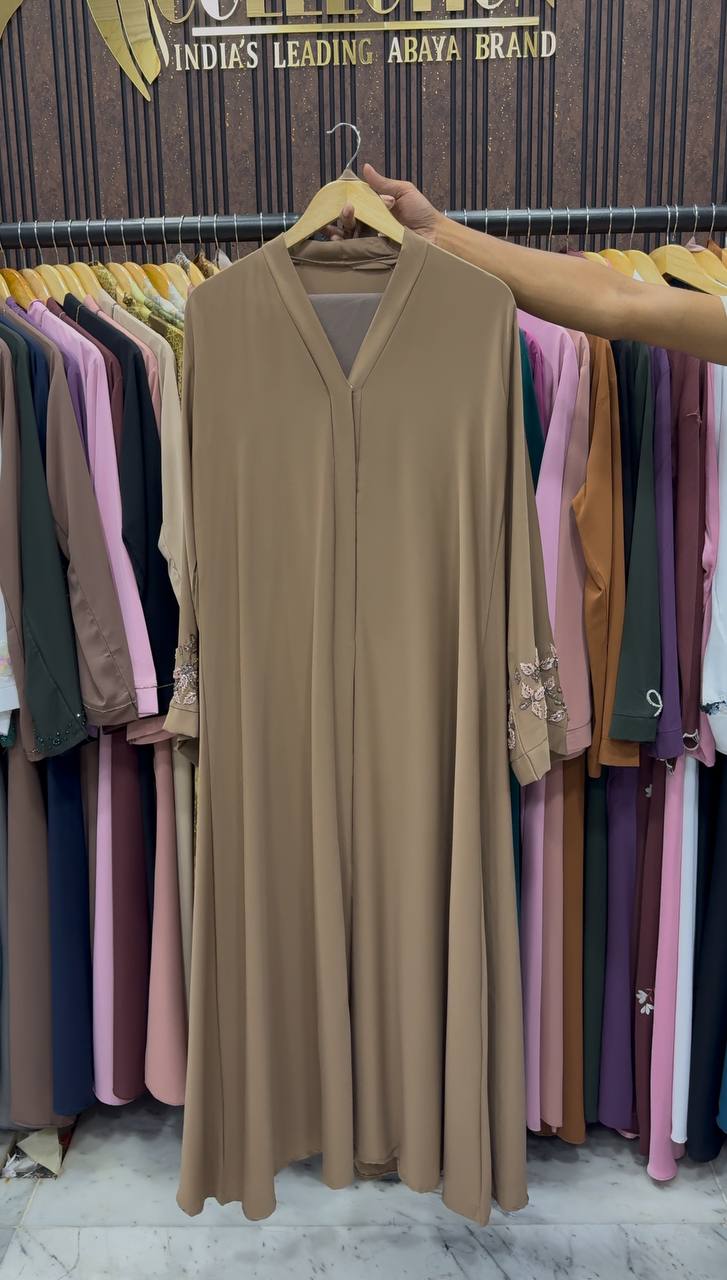 Rimsha Elegant Modest Wear Abaya - NUDE