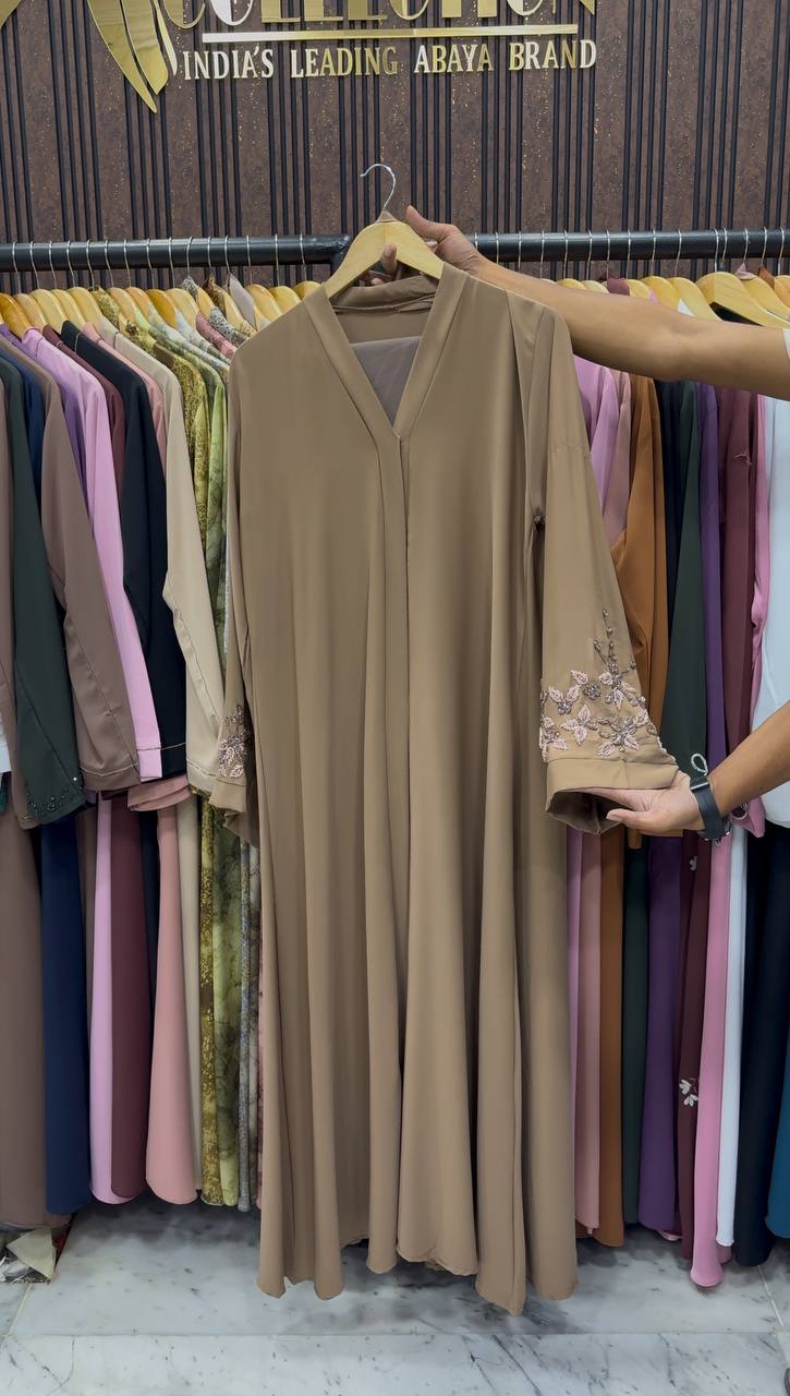 Rimsha Elegant Modest Wear Abaya - NUDE