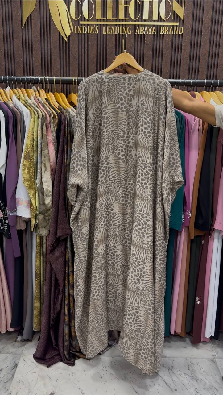 Azrah Elegance Luxe Korean Print Abaya - ( SHADE-09 )