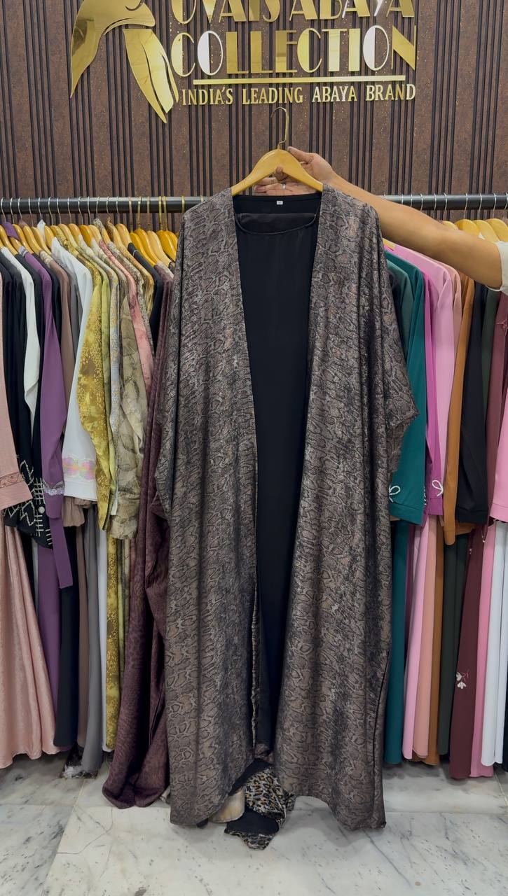 Azrah Elegance Luxe Korean Print Abaya - ( SHADE-06 )