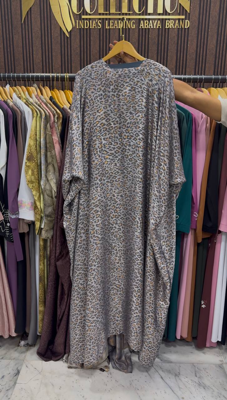 Azrah Elegance Luxe Korean Print Abaya - ( SHADE-04 )