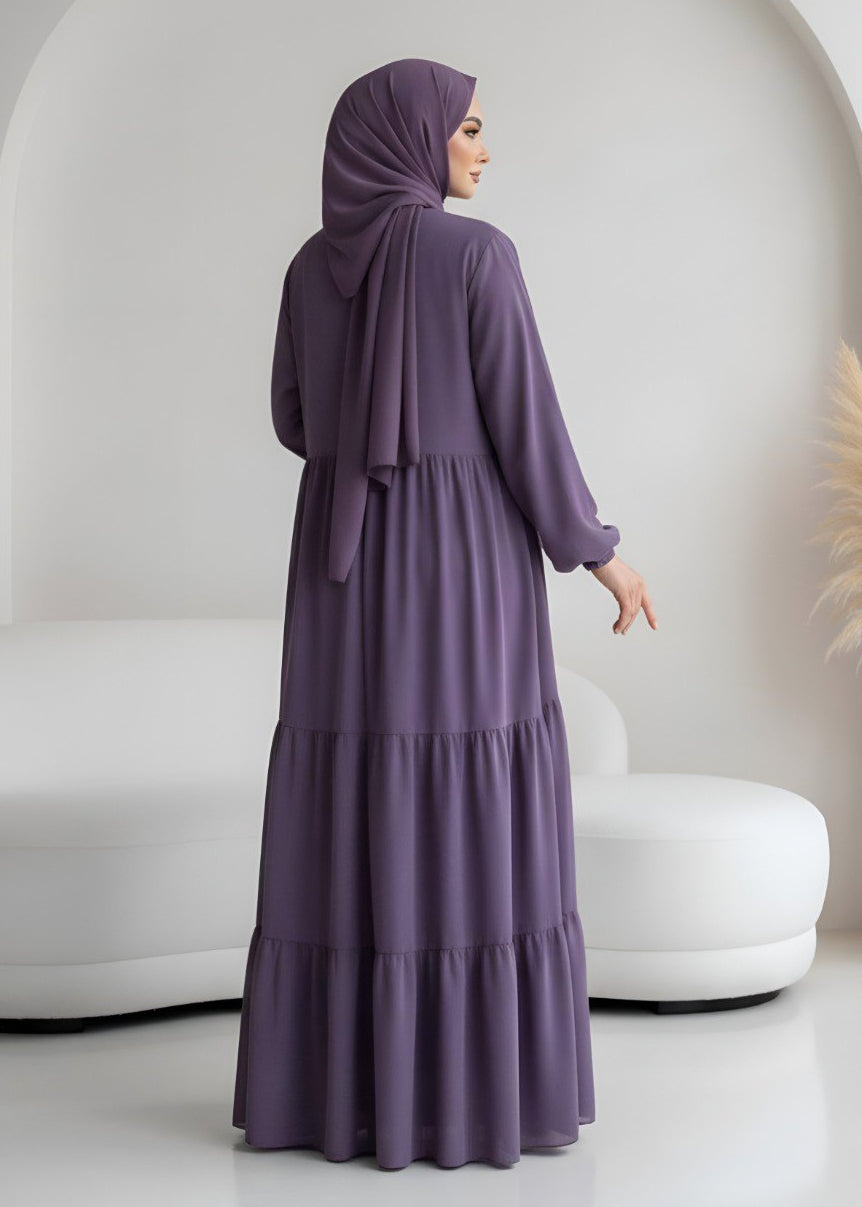 AMANI FRILL PLATES ABAYA | LAVENDER