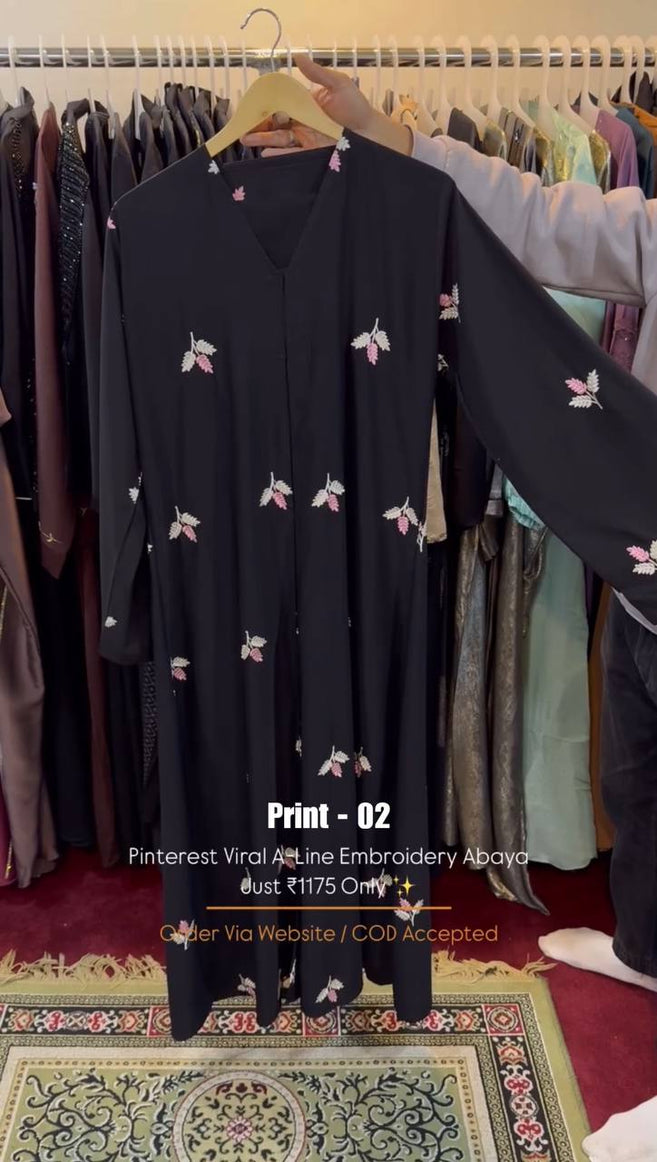 AL-HUSNA EMBROIDERY WORK ABAYA | PRINT- 02