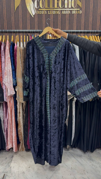 ANAYA VELVET KAFTAN ABAYA | D-GRAY
