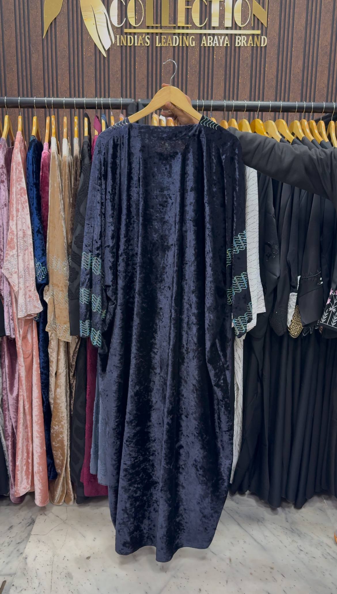 ANAYA VELVET KAFTAN ABAYA | D-GRAY
