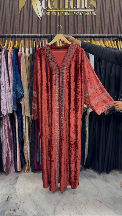 ANAYA VELVET KAFTAN ABAYA | ORNG