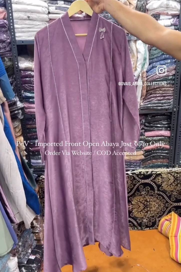 Amara Imported Front Open Abaya PINK ( New Launch )