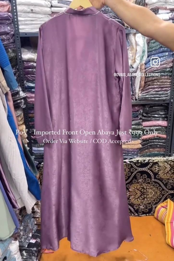 Amara Imported Front Open Abaya PINK ( New Launch )