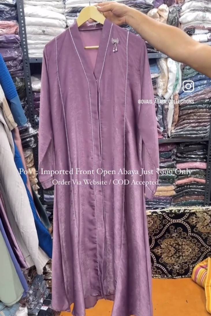 Amara Imported Front Open Abaya PINK ( New Launch )