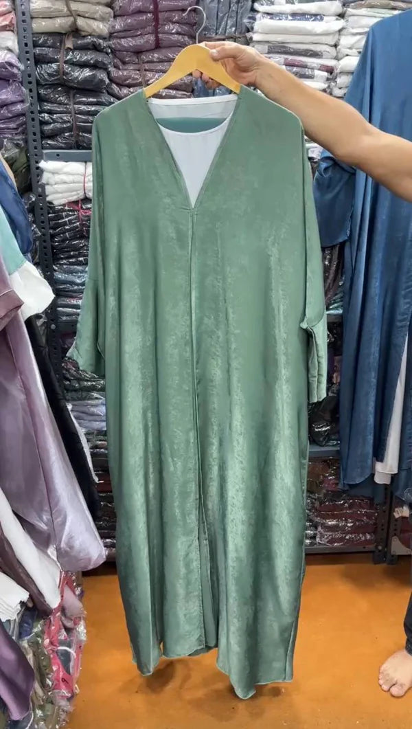 IMPORTED SIMMER DS KAFTAN ABAYA | SEA GREEN