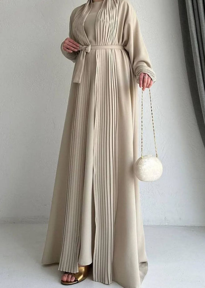 AMEERAH DOUBLE SHRUG ABAYA | NUDE