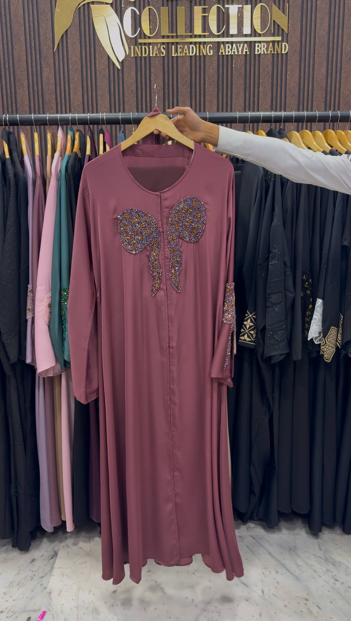 RUKHSAR FRONT OPEN ABAYA | PINK