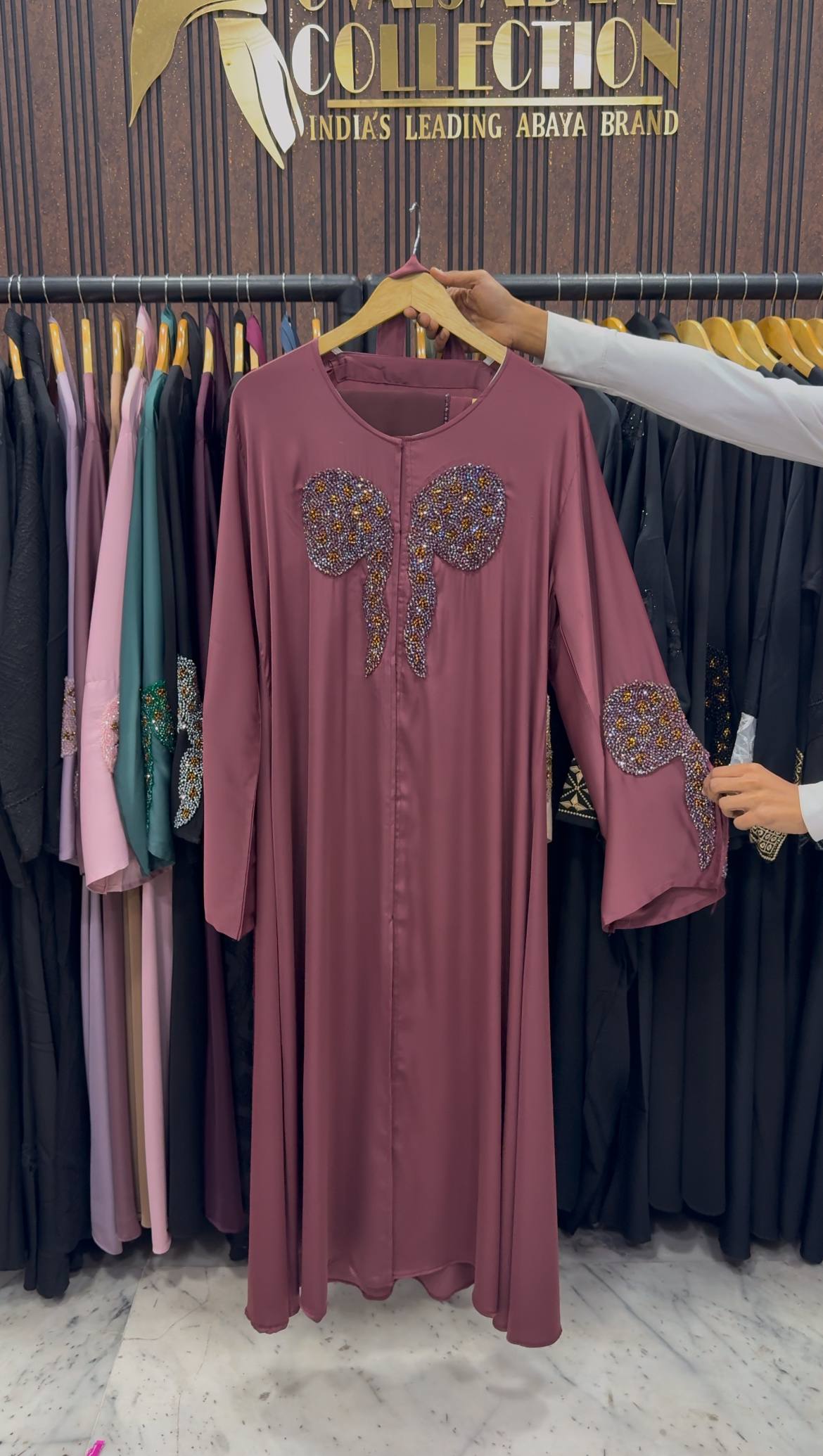RUKHSAR FRONT OPEN ABAYA | PINK